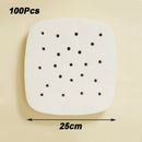 100Pcs Air Fryer Paper Disposable Steamer Bakeware Papers Oven Non-Stick Steaming Mat Oil-absorbing Paper for Fryer Accessories