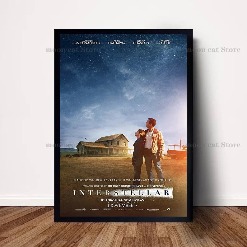 Sci-fi movie interstellar movie poster canvas painting universe planet wall art picture modern room home decoration