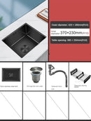 Household Black Sink for Kitchen Italian Metal Dry Handmade Kitchen Sinks Simple Small Light Luxury Kitchen Sinks for Bar