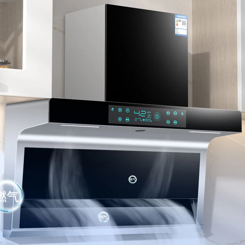 Range Hood For Kitchen Stainless Steel High Suction Automatic Washing Kitchen Touch Control Kitchen Extractor Hood Ventilator