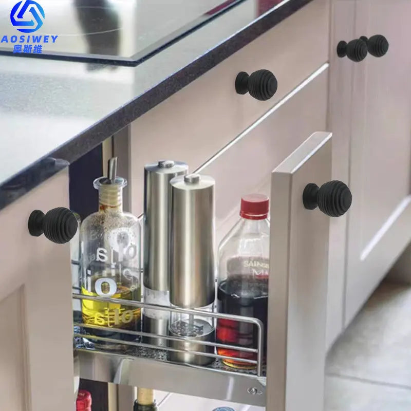 Space Aluminum Single Hole Handle Modern Wardrobe Drawer Round Knob Silver/black/gold Kitchen Cabinet Furniture Small Handle