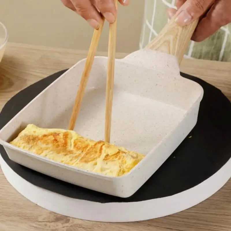 Non-stick Pan Natural Maifan Stone Gas Stove Omelette Yuzi Burn Fry Egg Pan Square Maifan Stone Pot