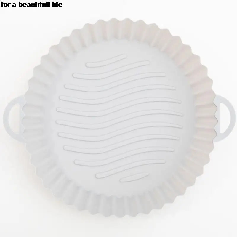 1PC Reusable Silicone Air Fryer Basket Oven Mold Baking Tray Pizza Fried Chicken Basket Round Square Pan Liner Accessories