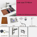 304 stainless steel undermount or Above Mount kitchen sink Washing Basin with Multifunctional waterfall kitchen faucet