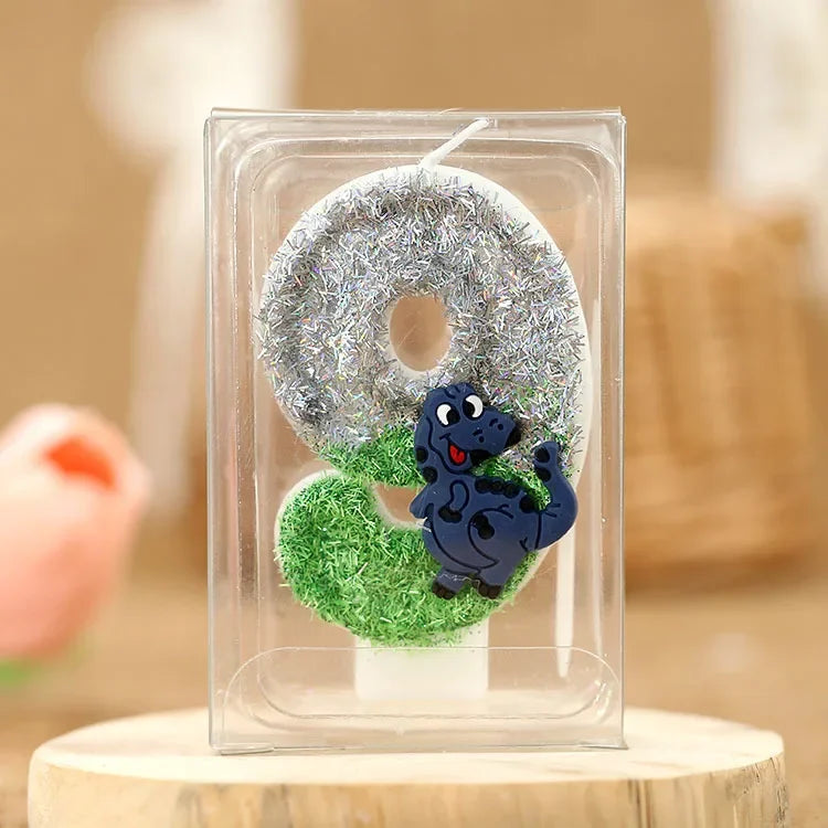 Dinosaur Birthday Candles for Cake Soywax Candle Bithday Number Candle for Boy Party Cake Topper Decorative