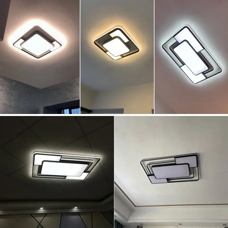 Modern LED Ceiling Lamp for Living Room Lustre Dining Bedroom Study Ceiling Light Nordic Square Ceiling Chandelier Light Fixture