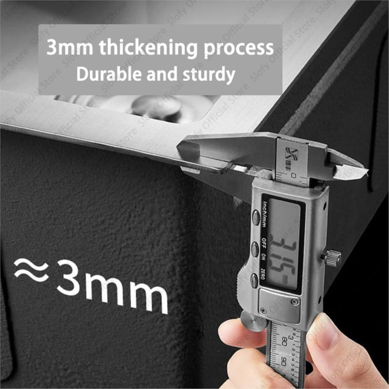 304 Stainless Steel Multifunctional Kitchen Sink Large Capacity Single Bowl Vegetable Workstation Wash/Cut/Drain in One Full Set