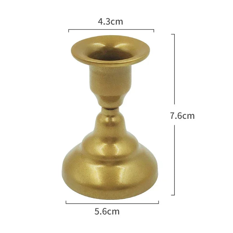 Nordic Retro Candlestick Creative Mini Golden Wrought Iron Geometric Candle Holders Decoration Dual-use Candlestick HomeDecor