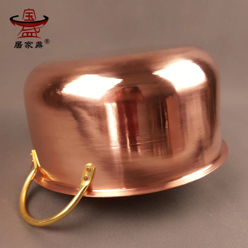 Handmade thickened pure copper soup rice stew pot saucepan big metal stewpan gas induction cooker pan