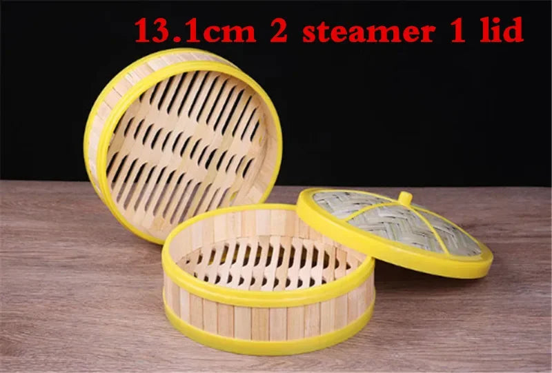 Bamboo wooden Steamer Kitchen Cookware Fish Rice Dim Sum Basket Rice Cooker With Lid food stuffed bun steamer 12” bamboo steamer