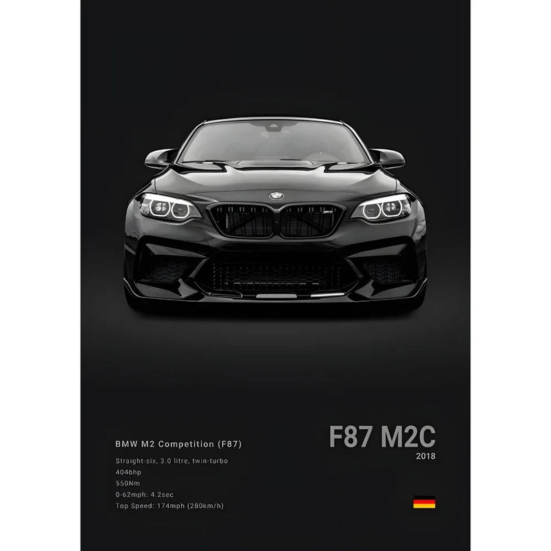 Luxury Black Classic latest sports car F80 M3 M4 M5 Z8 G80 B-BMW Cool Poster Home living room Wall Art Garage Room Decor