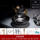 European Retro Bathroom Sinks Ceramic Home Bathroom Washbasins Countertop Basin Small Size Washing Sink Round Single Wash Basin