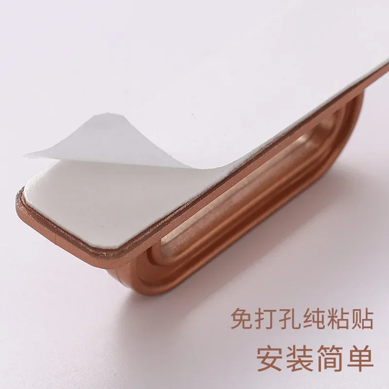 Stick on Handle Perforation-free Wardrobe Door Drawer Glass Sliding Door Kitchen Cabinet Door Window Auxiliary Handle Minimal
