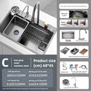 Kitchen Accessories Basin Large Thickened 304 Sink Stainless Steel Sink Single Vegetable Basin Dishwasher Table Stainless Steel