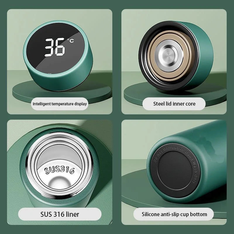 Xiaomi Intelligent Temperature Display Thermal Mug 316 Stainless Steel Thermos Bottle Long-lasting Heat Offices Travels Gifts