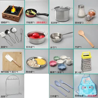 Dollhouse Mini Kitchen Furniture Toys Full Set Models for Doll House Kitchen Furniture Decorative Accessories