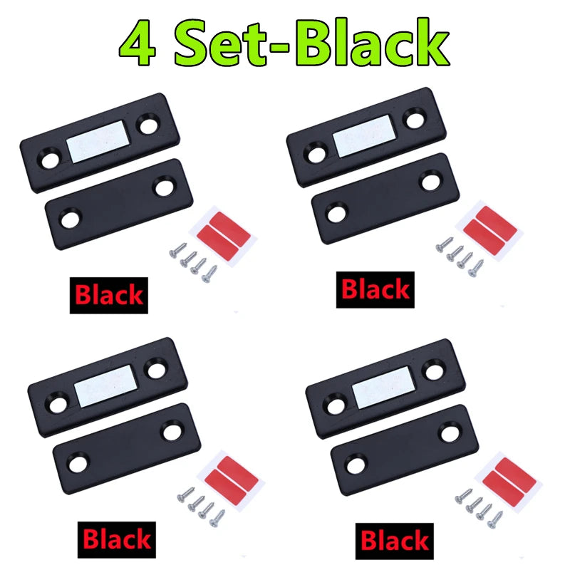4/2/1Set Strong Magnetic Cabinet Catches Ultra-Thin Door Magnets Stops Invisible Adhesive Drawer Magnet Catch for Kitchen Closer