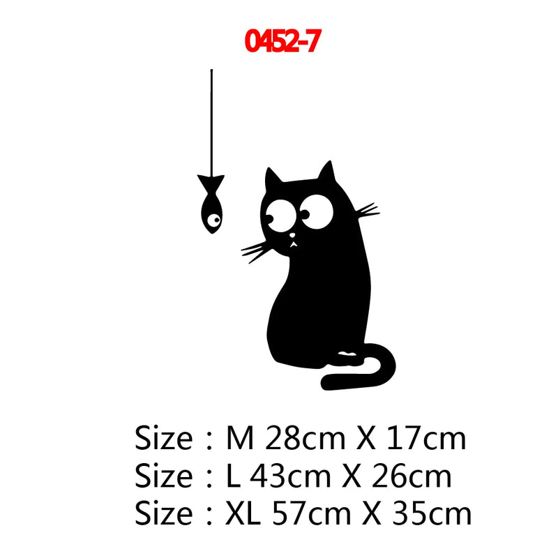 Creative Lazy Black Cat Wall Sticker Home Room Decoration Murals Wall Decals Art Wallpaper Amimals Vinyl Stickers