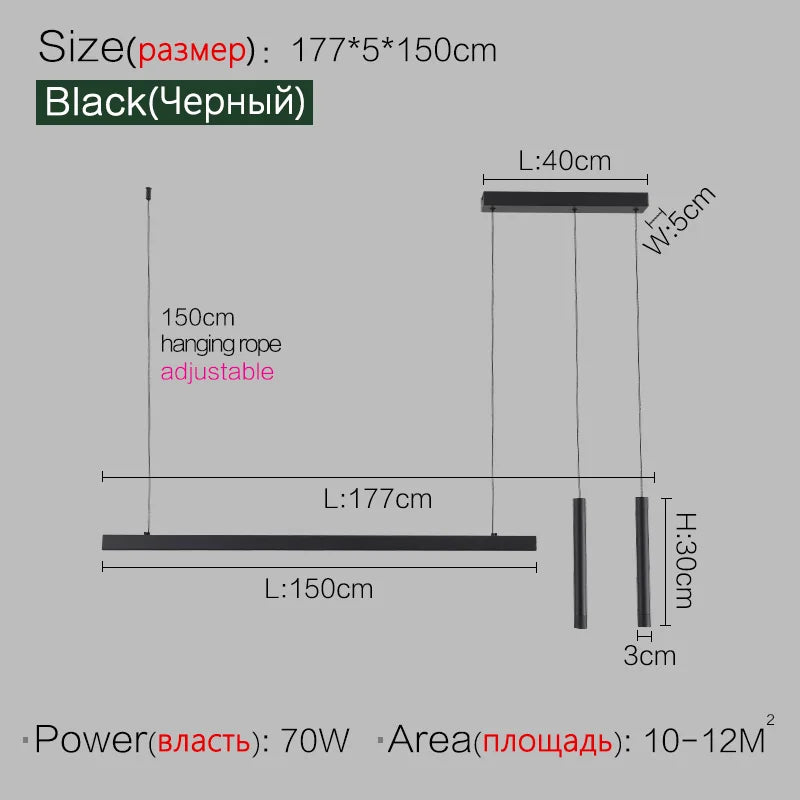 dining room lamp kitchen lights word long restaurant chandelier modern minimalist office lamps Nordic bar island chandeliers