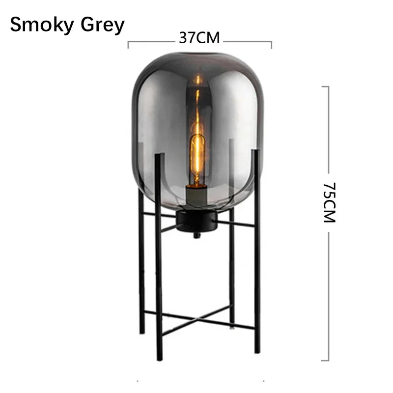 Nordic Minimalist Luxurious Glass Led Floor Lamp Designer Bedroom Bedside Table Light High-end Living Room Decoration Lighting