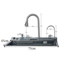 Kitchen Sink Faucet Large Integrate Digital Display Multi-Function Buttons Waterfall Soap Dispenser Cup Washer Kitchen Sink