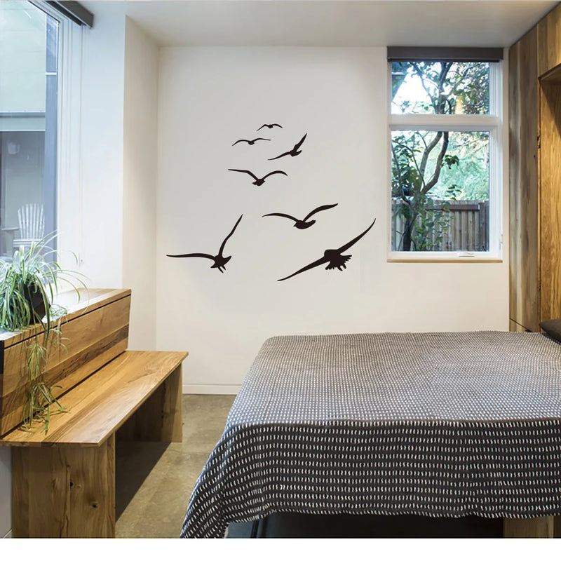 Seabirds Wall Stickers Living Room Bedroom Home Background DIY Decoration Mural Art Decals Carved Wallpaper