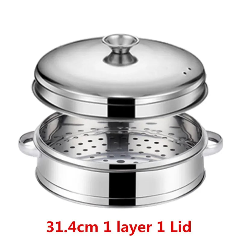 Stainless Steel Pot Drain Basket Kitchen Cooking Bamboo Steamer Cooker  Rice  Food Steaming Grid with Double Ear