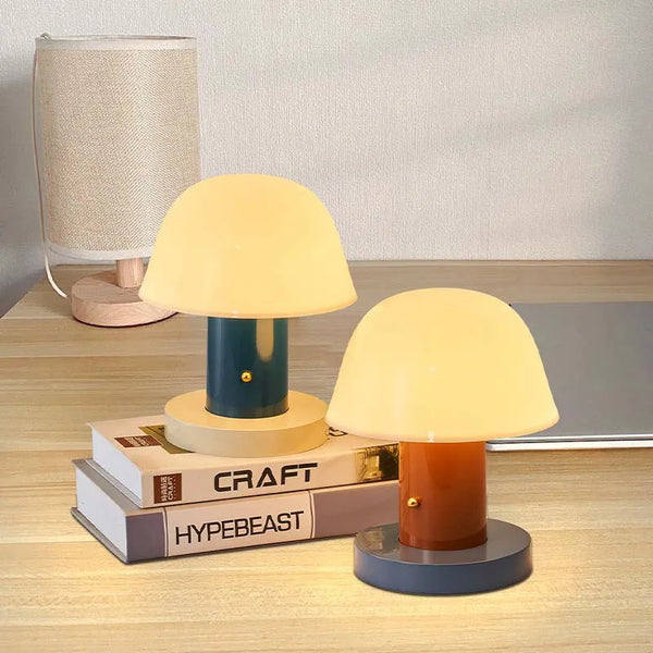 Cordless Mushroom Table Lamp Rechargeable Battery Operated Small Mushroom Night Light for Bedroom Living Room Restaurant Outdoor