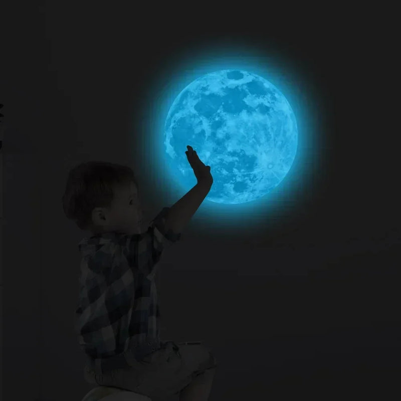 Luminous Fluorescent Glow in The Dark Moon Wall Stickers for Kids Rooms Decoration Livingroom Baby Bedroom Ceiling Home Decor