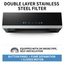 180W Range hood for kitchen Large Suction Small Oil Hat Machine Top Suction Automatic thermal cleaning Range Hood 715mm