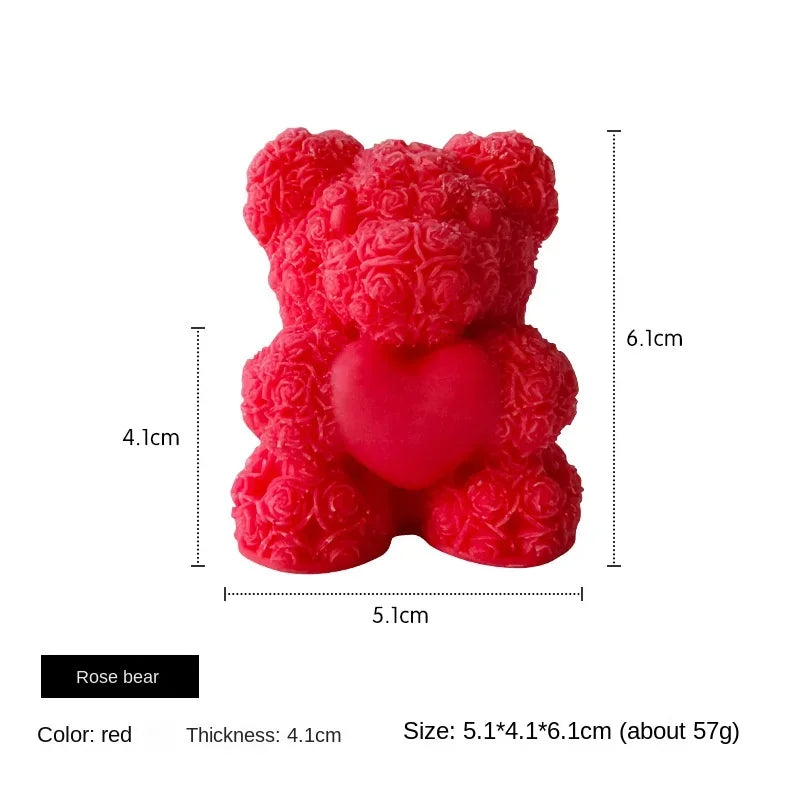2023 New Arrival Handmade DIY Rose Bear Scented Candle Creative Bedroom Decoration Valentine's Day Candle Making Kit