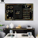 Black and Glod Arabic Calligraphy Canvas Print Islamic Picture Wall Art Painting Home Decoration Poster For Living Room