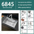 304 Stainless Steel Multifunctional Kitchen Sink Large Capacity Single Bowl Vegetable Workstation Wash/Cut/Drain in One Full Set