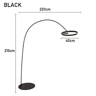 Nordic circular fishing floor lamp, modern LED art lamp, living room, sofa, home decoration floor lamp