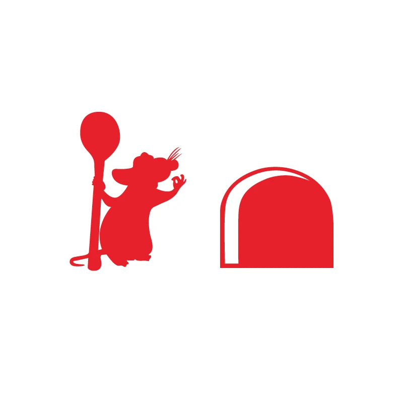 Ratatouille Rat Skirting Board Vinyl Wall Decal Sticker Home Decoration Mouse Hole  Mural Art Decals Wallpaper Removable Sticker