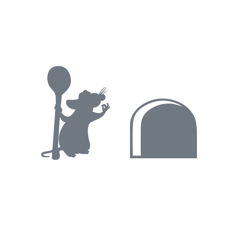 Ratatouille Rat Skirting Board Vinyl Wall Decal Sticker Home Decoration Mouse Hole  Mural Art Decals Wallpaper Removable Sticker