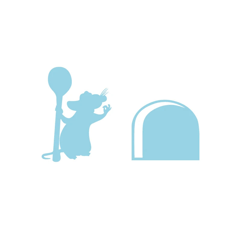 Ratatouille Rat Skirting Board Vinyl Wall Decal Sticker Home Decoration Mouse Hole  Mural Art Decals Wallpaper Removable Sticker