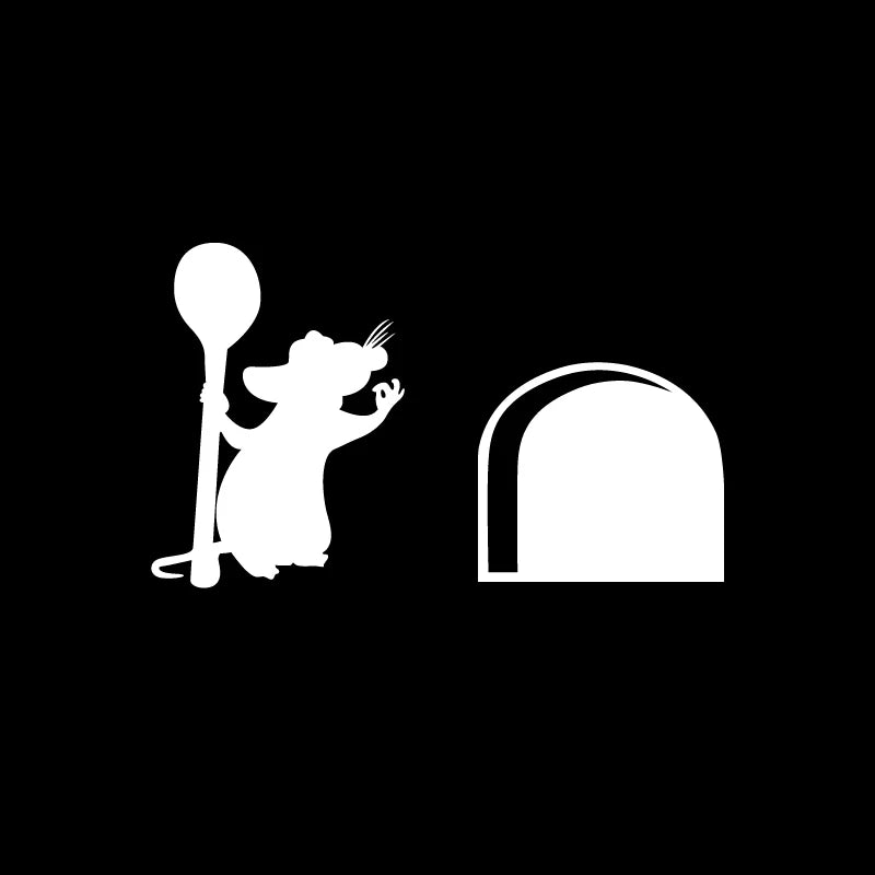 Ratatouille Rat Skirting Board Vinyl Wall Decal Sticker Home Decoration Mouse Hole  Mural Art Decals Wallpaper Removable Sticker
